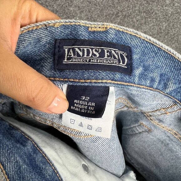 NWT Lands' End Denim Jeans Traditional Fit Light Wash‎ Men's Size 32 - Picture 10 of 10